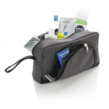 Logo trade promotional merchandise picture of: Classic two tone toiletry bag